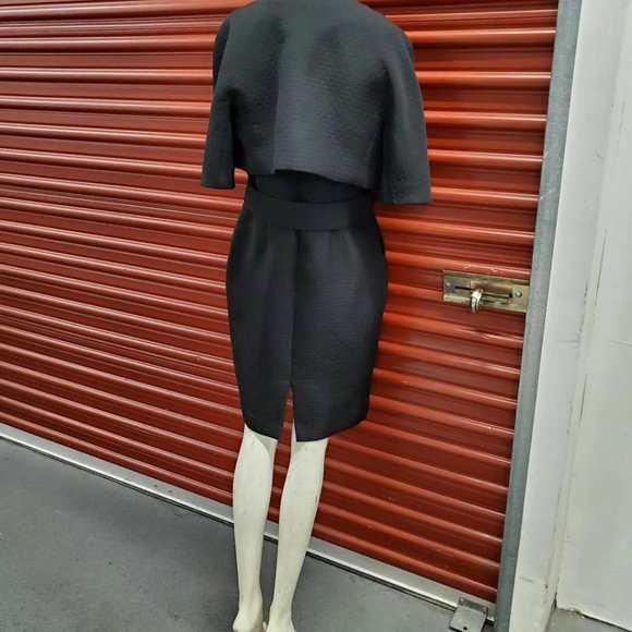 Unger Jet Black Cocktail Dress & Jacket Crop Blazer Size 10 - Picture 16 of 16